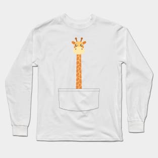 Pocket Kawaii Giraffe Long Sleeve T-Shirt